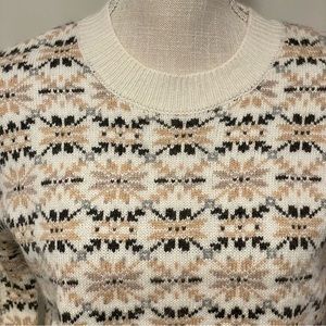 NWT Chelsea & Theodore Women's Wool Blend Sweater Neutrals Soft Crew Neck Size M